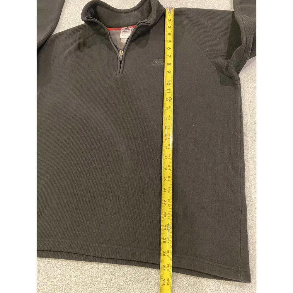 The North Face Mens Size Large Black Fleece 1/4 Zip Pullover Sweater‎ *Flaws*